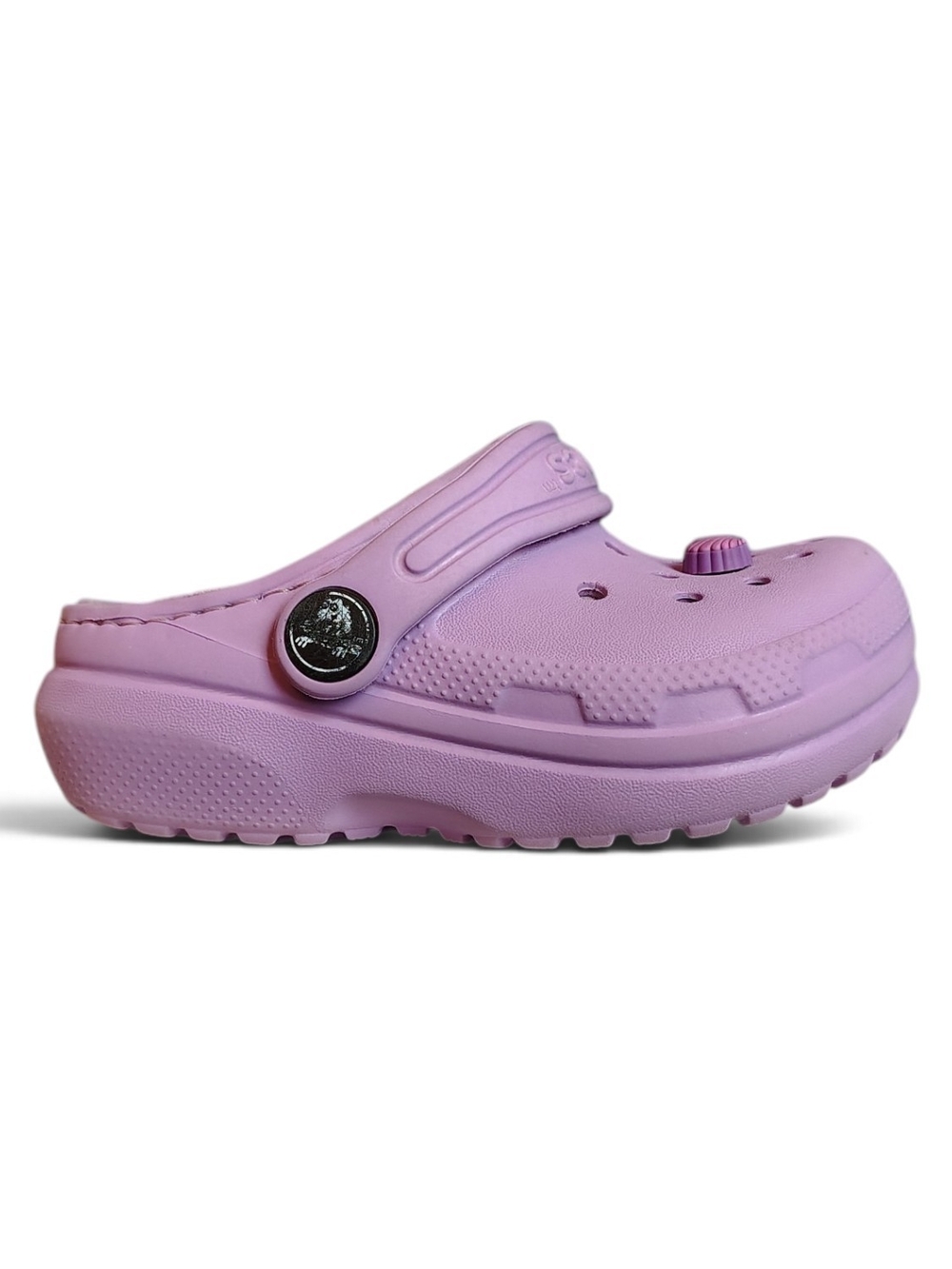Crocs Kids Classic Lined Clog Lavender Purple Fur Lined Slip On Shoes Size C7